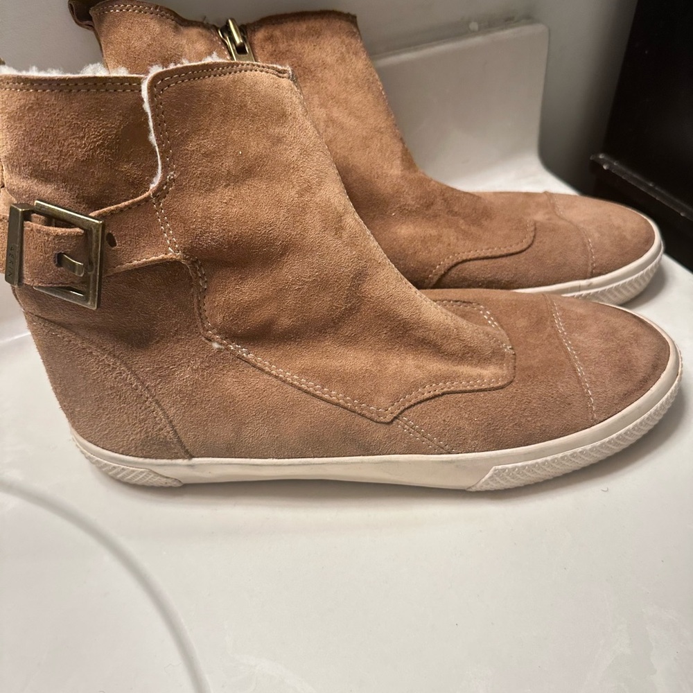 Aerin Tan Suede Caramel Booties Size 11